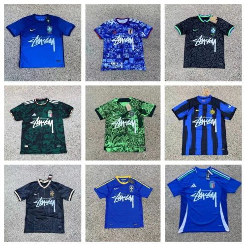 Stussy Graphic Soccer Jersey Casual T-Shirt Multicolor
