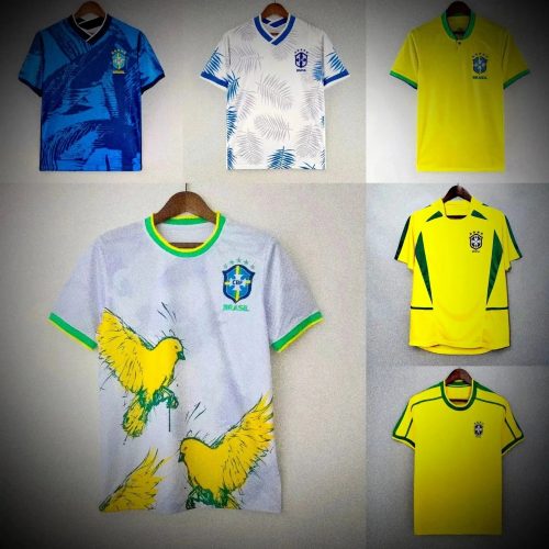 Brazil National Team Classic Football Jersey Yellow and Green