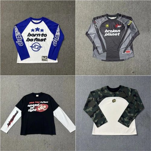Broken Planet BP Graphic Long Sleeve Jersey Streetwear T-Shirt Multicolor