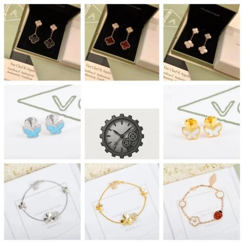 Van Cleef & Arpels VCA Alhambra and Butterfly Elegant Jewelry Set Multicolor