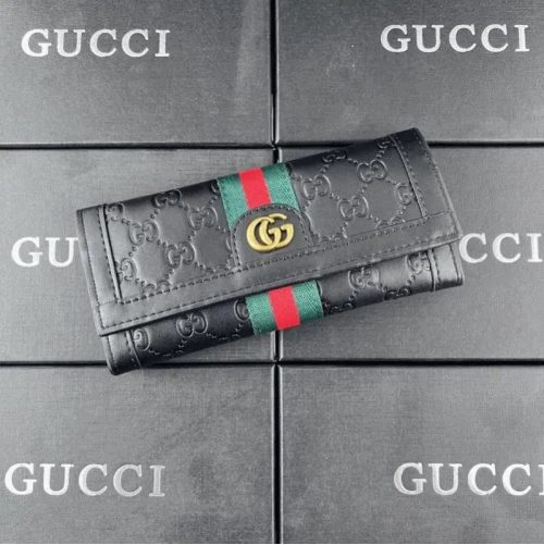 Gucci Ophidia GG Embossed Continental Leather Wallet Black