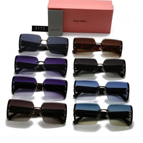Miu Miu Rimless Square Oversized Sunglasses Multicolor