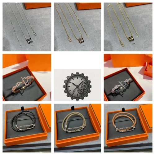 Hermes Pop H and Chaine d'Ancre Luxury Jewelry Collection Multicolor