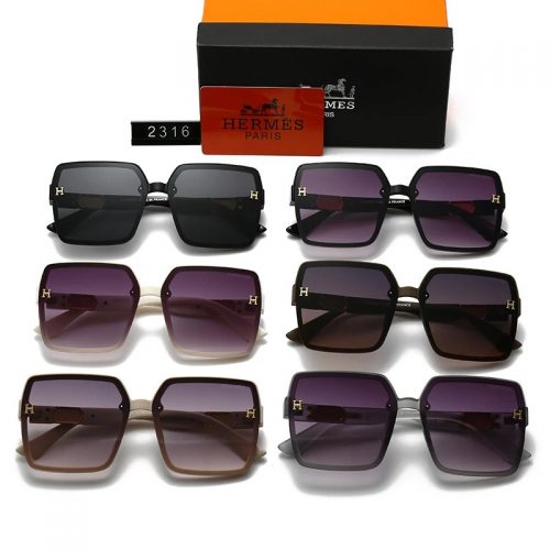 Hermes Square Frame Oversized Sunglasses Multicolor