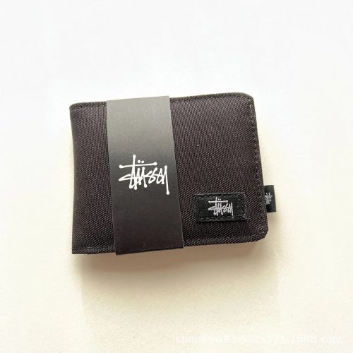 Stussy Canvas Bifold Wallet Streetwear Accessory Black