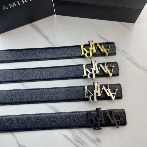 Amiri MA Buckle Leather Belt Black