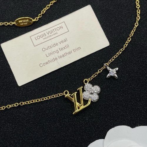 Louis Vuitton LV Blooming Strass Crystal Necklace Gold