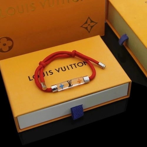 Louis Vuitton LV Nanogram Cord Bracelet Red