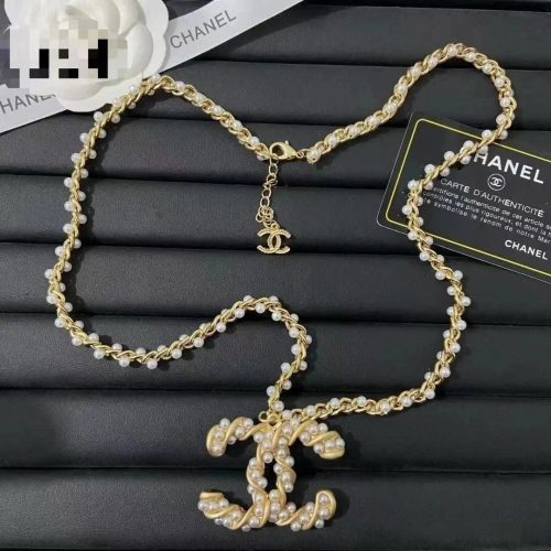Chanel Pearl Chain Necklace Elegant Gold Necklace White and Gold