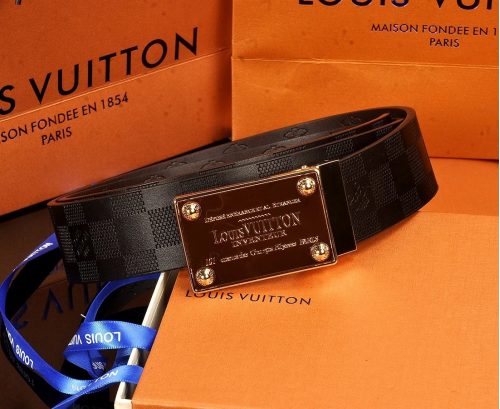 Louis Vuitton LV Inventeur Damier Infini Leather Belt Black
