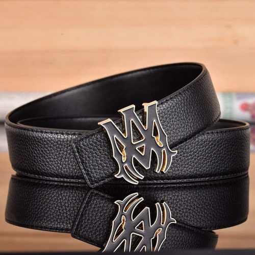 Alexander McQueen AMQ Signature Buckle Leather Belt Black