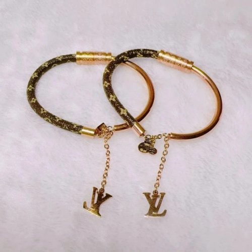 Louis Vuitton LV Monogram Charm Bracelet Gold and Brown
