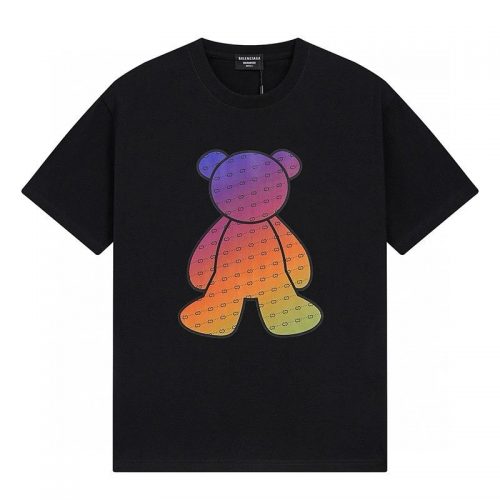 Balenciaga Rainbow Bear Graphic T-Shirt Black