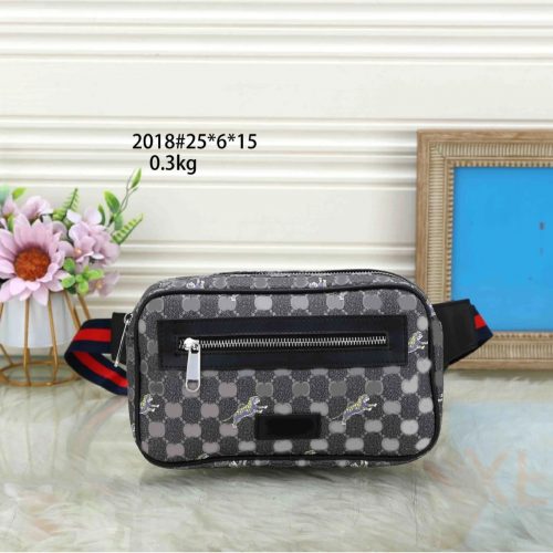 Gucci Tiger Print Belt Bag Stylish Waist Bag Black and Gray
