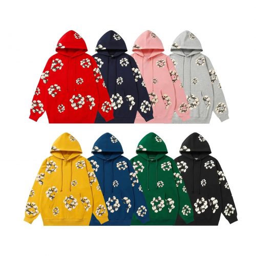 Denim Tears Cotton Flower Casual Hoodie Multicolor