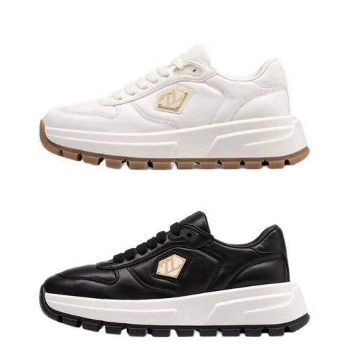 Philipp Plein Runner Sneakers Chunky Casual Shoes White and Black