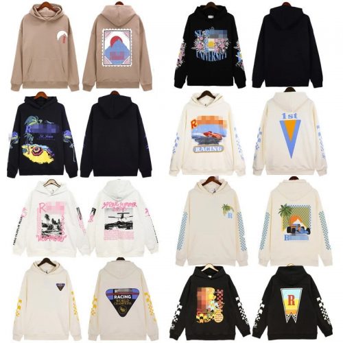 Rhude Graphic Print Hoodie Casual Streetwear Hoodie Multicolor