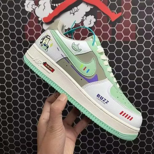 Nike Air Force 1 Buzz Lightyear Sneakers Green and White