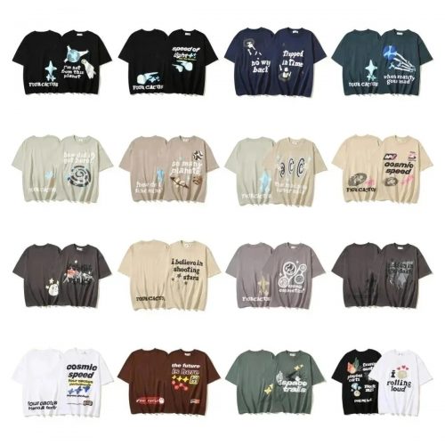 Four Cactus Graphic Print Casual T-Shirt Multicolor