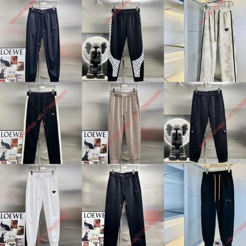 Prada Triangle Logo Track Pants Casual Joggers Black