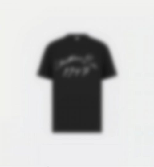 Design Graphic Print Cotton T-Shirt Black