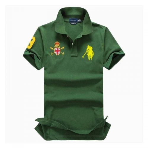 Ralph Lauren Classic Polo Shirt Casual Green with Yellow Embroidery