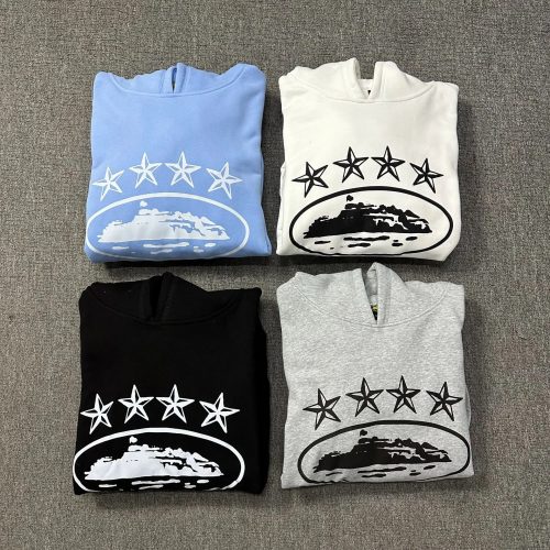 Corteiz Five Star Hoodie Casual Pullover Sweatshirt Multicolor