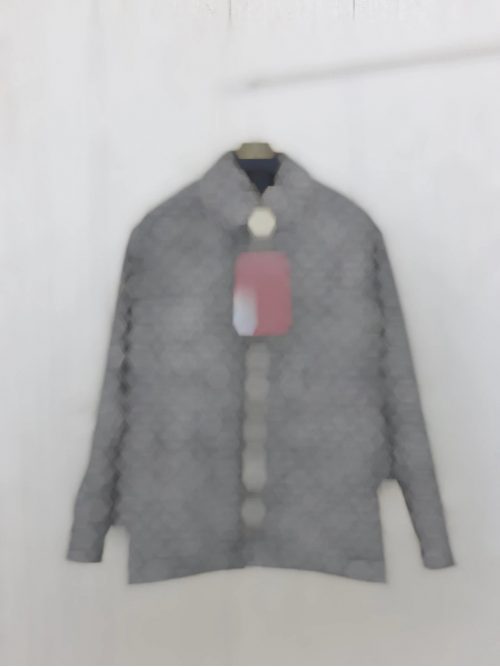 Design Check Print Casual Jacket Gray