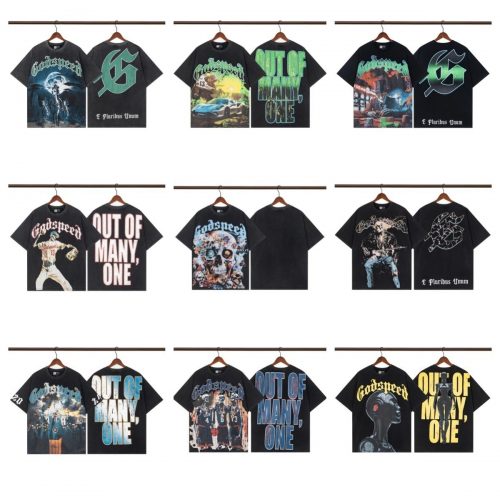 Godspeed Graphic Print Casual T-Shirts Black
