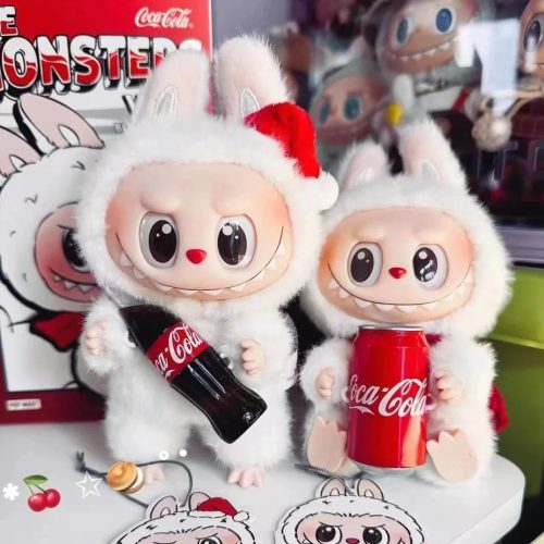 Pop Mart The Monsters Labubu Coca-Cola Edition Plush Toy White and Red