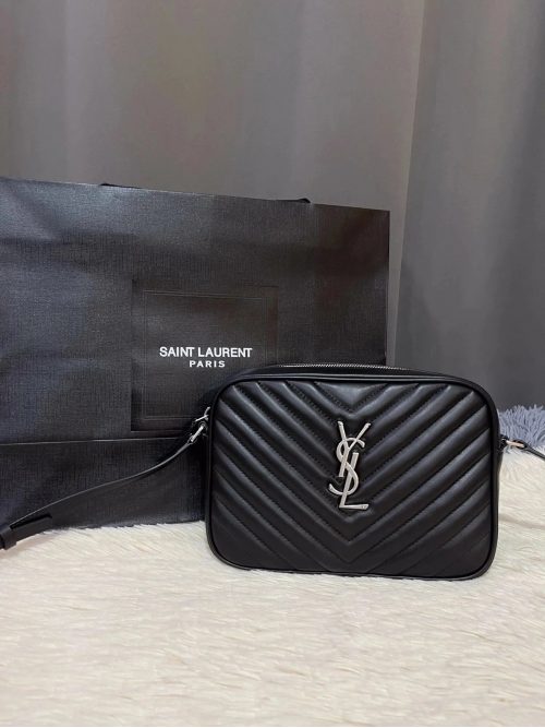 Saint Laurent YSL Lou Camera Quilted Leather Crossbody Bag Black