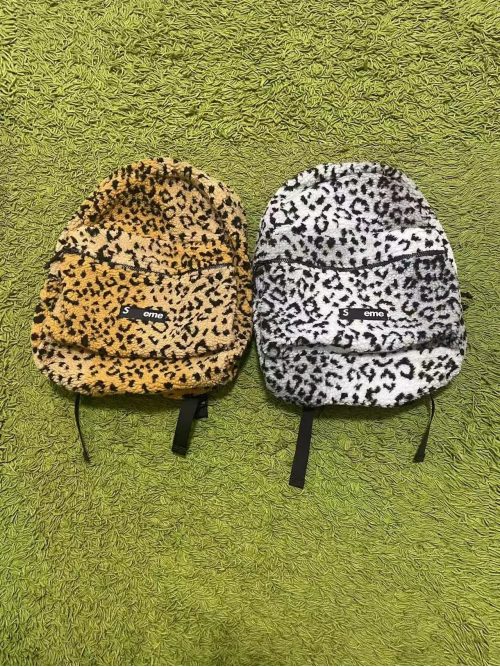 Supreme Fleece Leopard Print Backpack Multicolor