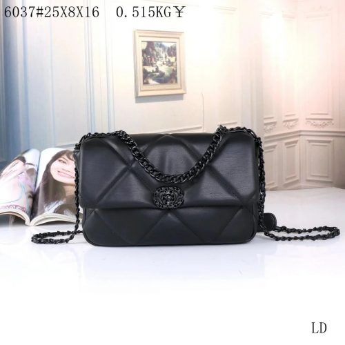 Chanel 19 Flap Quilted Leather Shoulder Bag Black