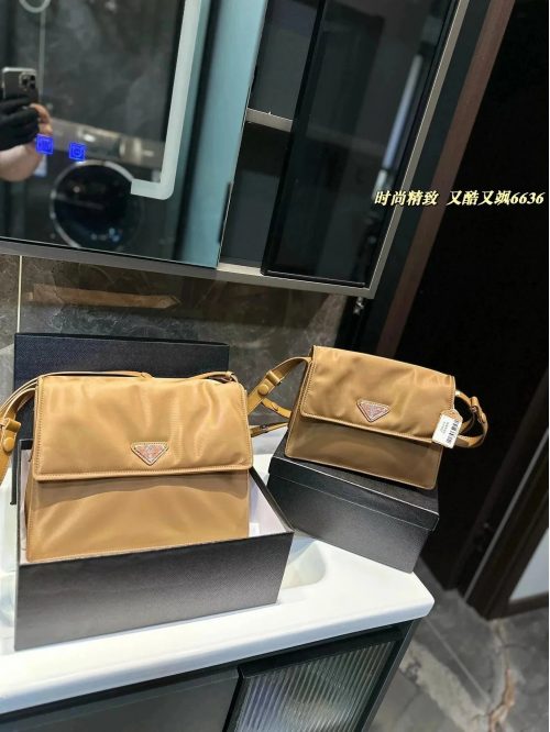 Prada Re-Nylon Shoulder Bag Minimalist Crossbody Bag Beige