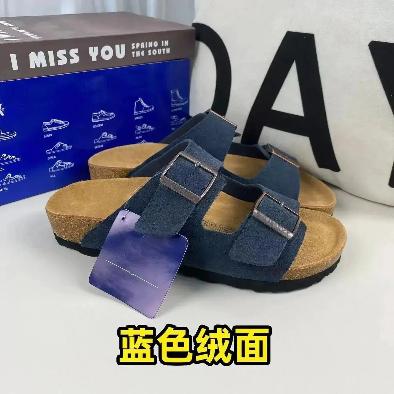 蓝色绒面 凉鞋 蓝色绒面 凉鞋