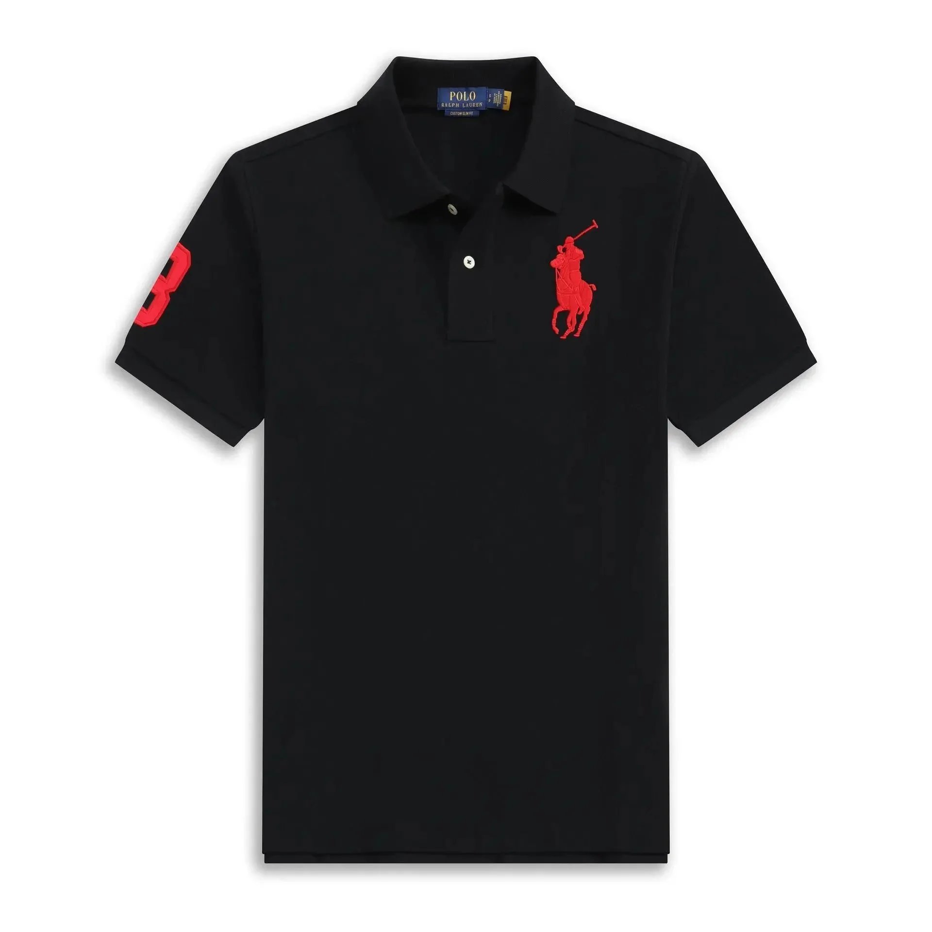 Black with a red label Black with a red label