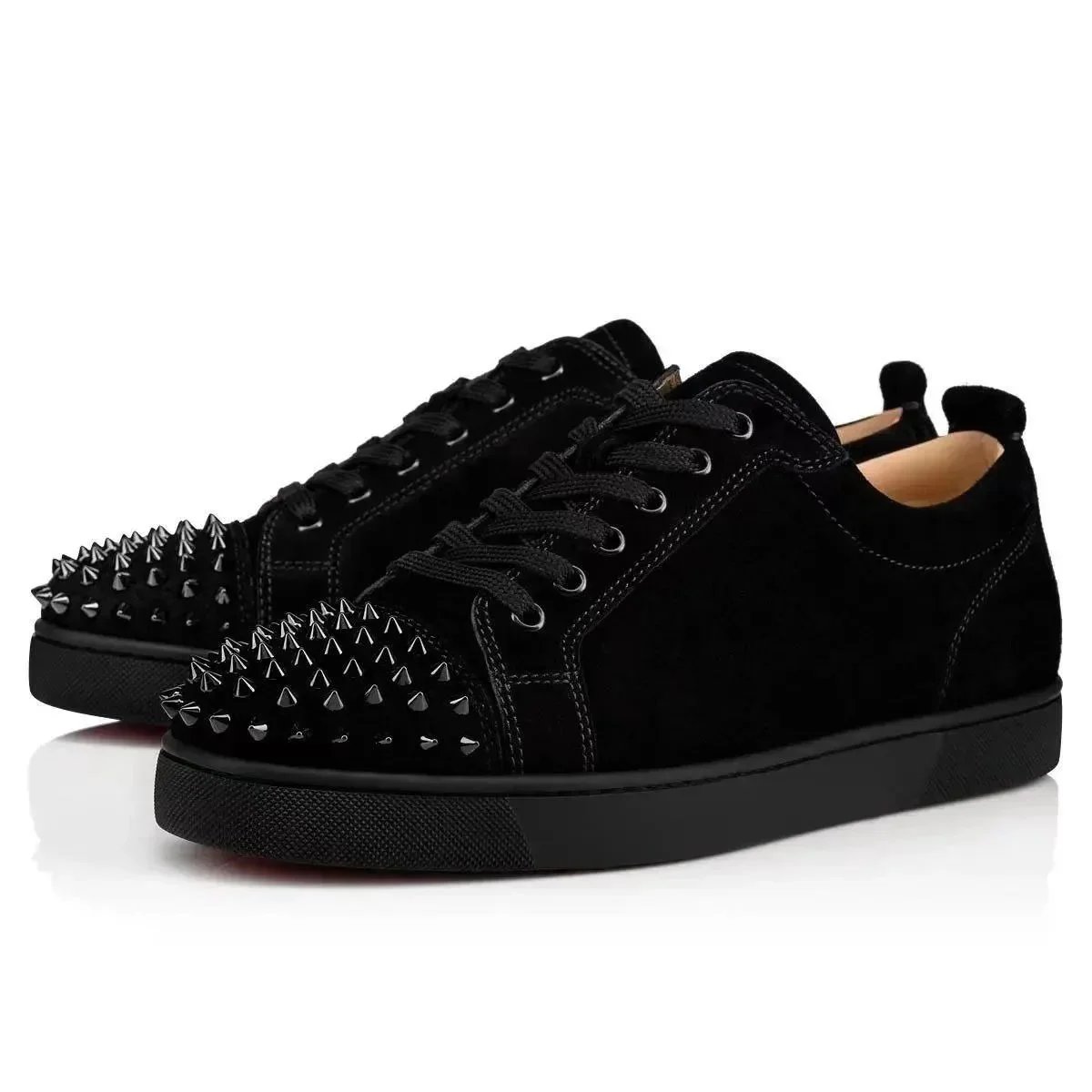Black suede toe studs Black suede toe studs