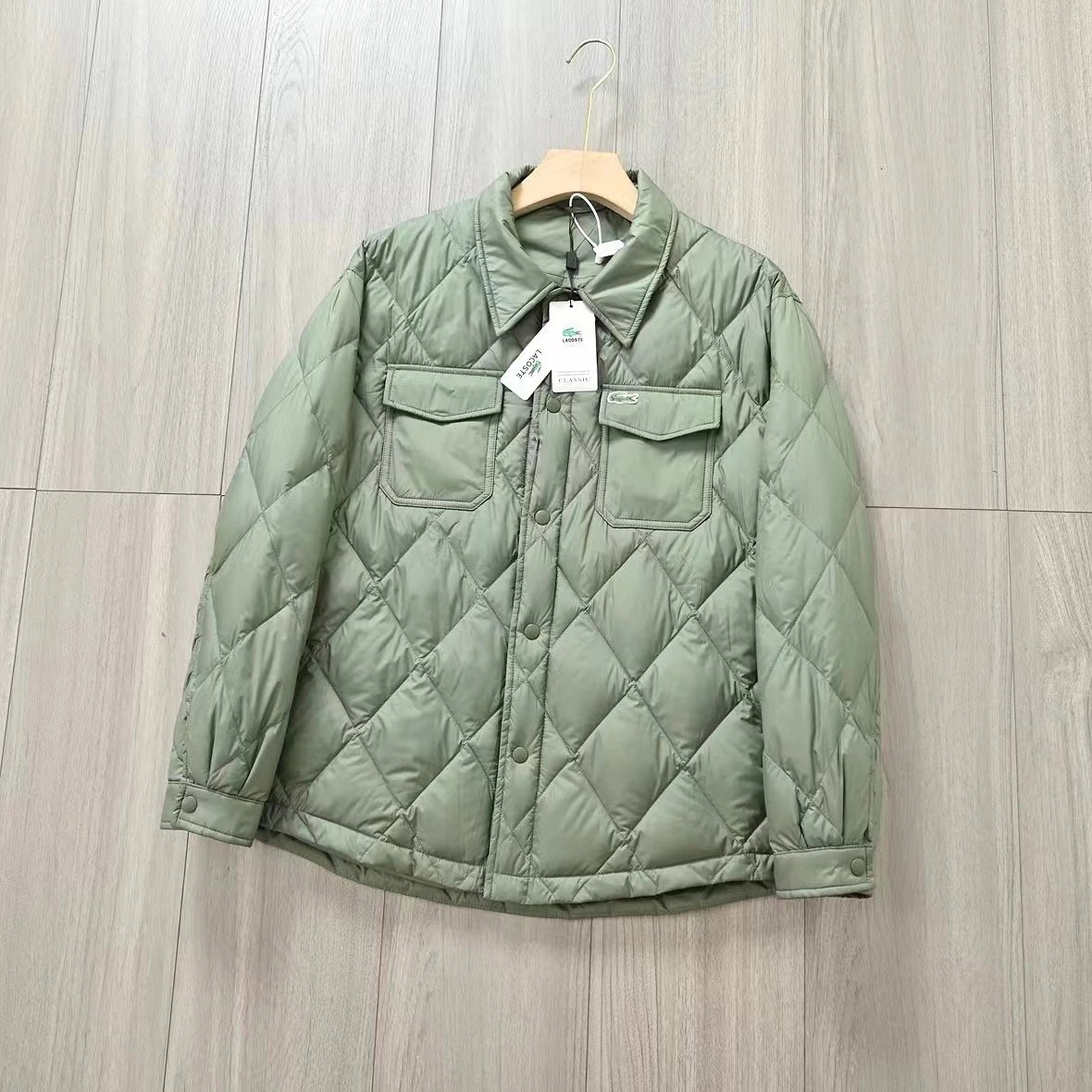 L鳄羽绒服方格青绿 L鳄羽绒服方格青绿