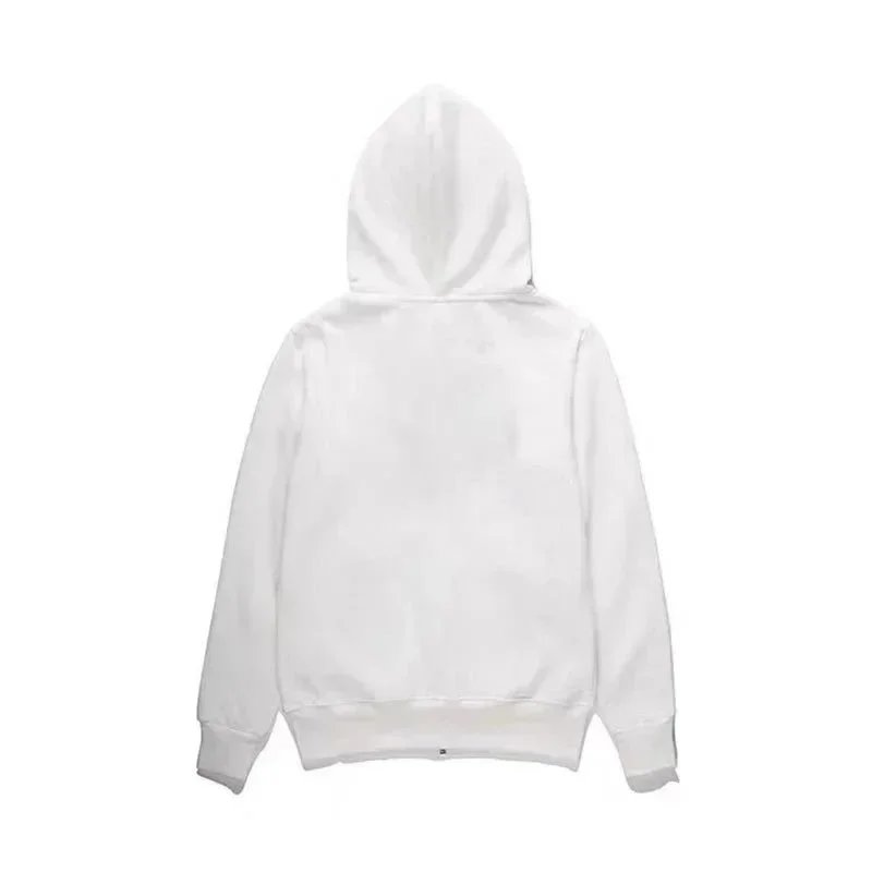前小红心加绒白色开衫