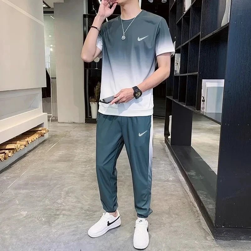 绿色长裤套装
