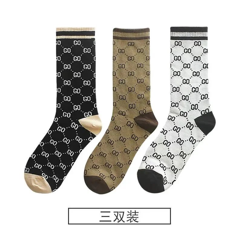 【三双装】黑色+卡其色+白色