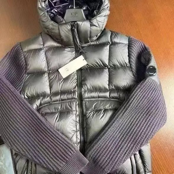 针织拼接羽绒服（90%白鸭绒）-浅绿色（预售 15天左右发货）