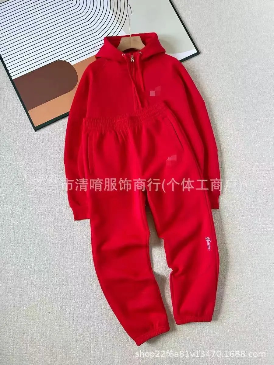 后背大勾套装-红色