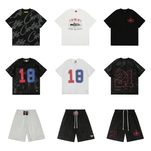 Corteiz Streetwear Graphic T-Shirt and Shorts Set Multicolor