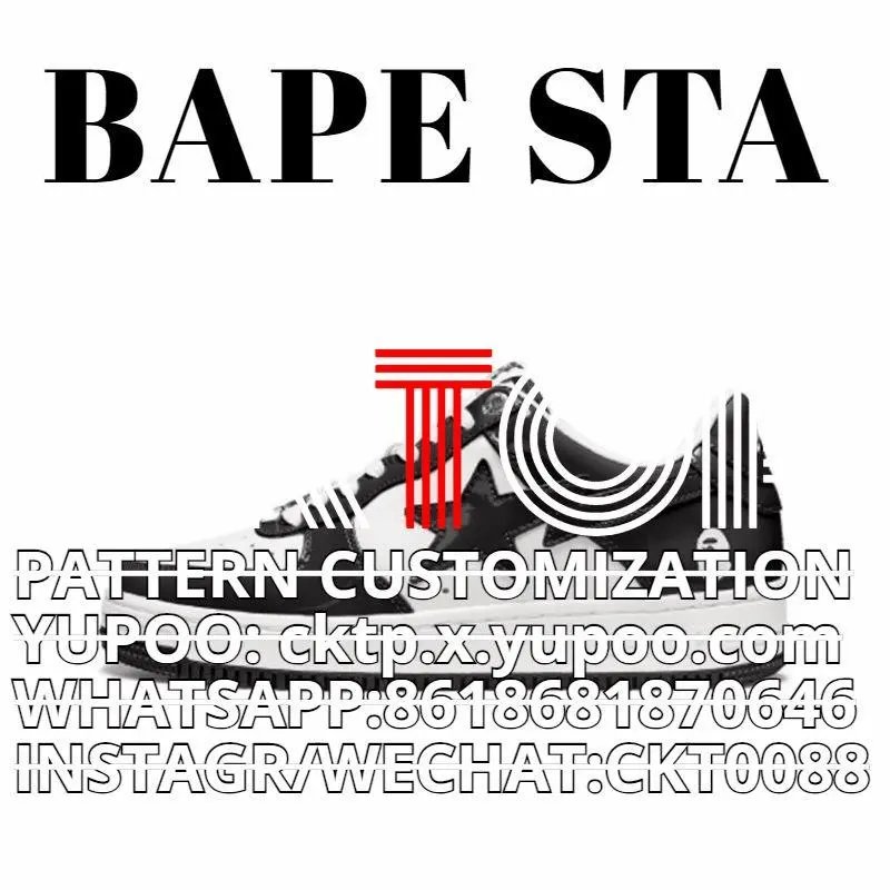 A Bathing Ape BAPE STA Sneakers Black and White