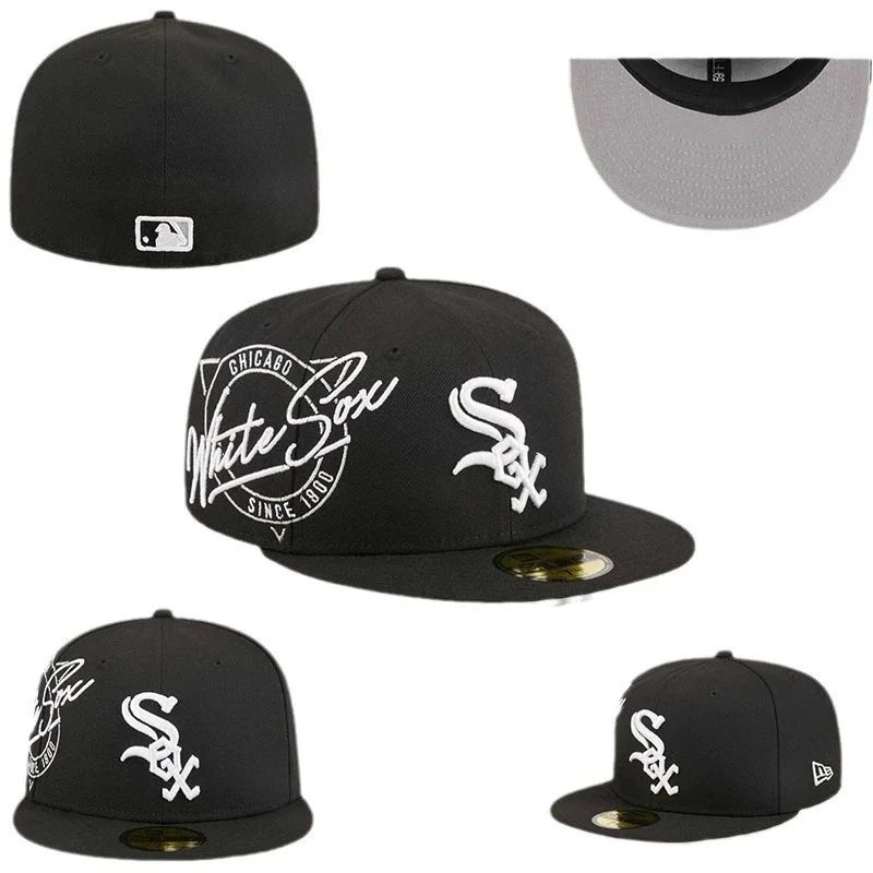 New Era 59FIFTY Chicago White Sox Fitted Cap Black and Gray