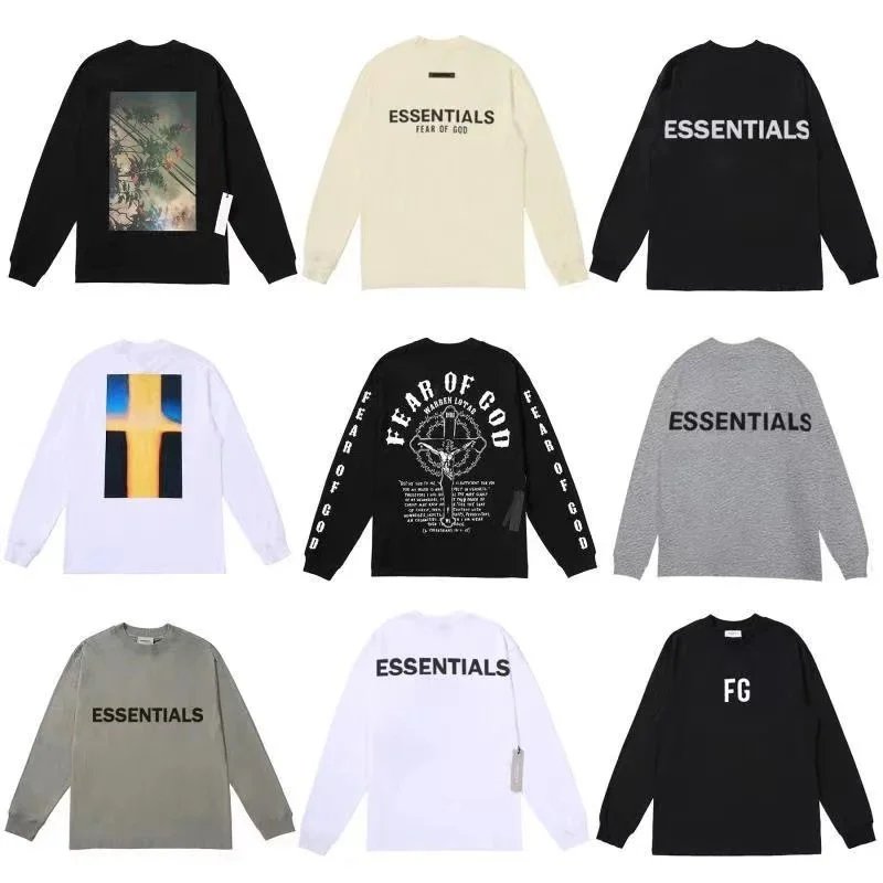 Fear of God Essentials Long Sleeve T-Shirt Casual Cotton White Black Gray