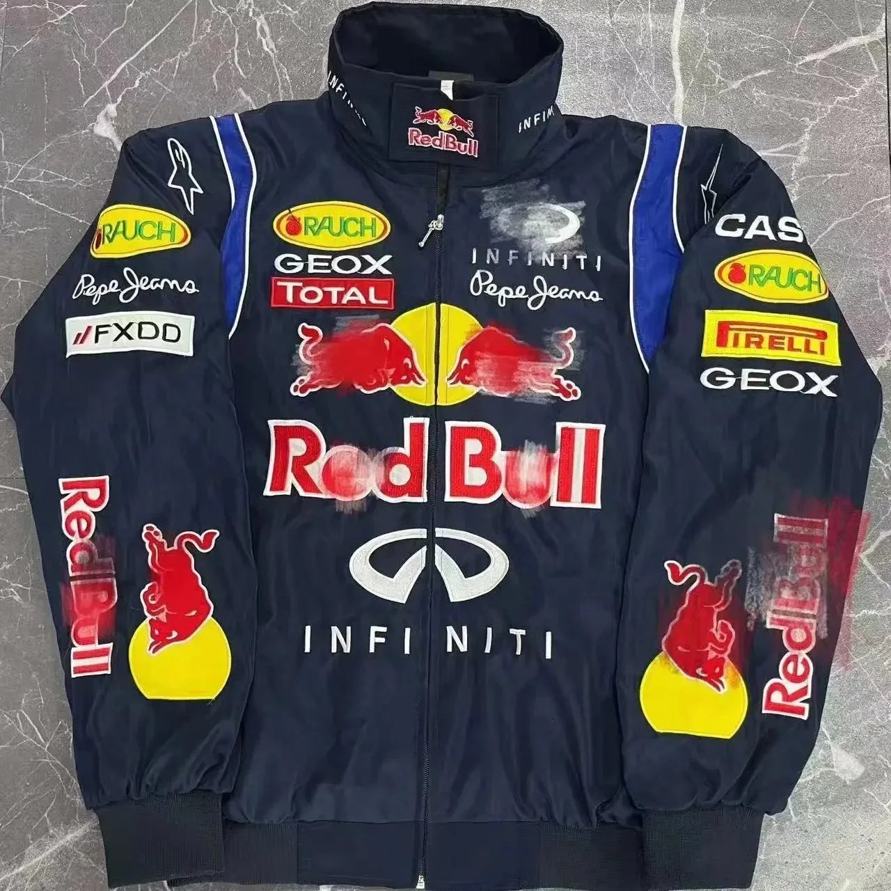 Blue and Red Bull (Embroidered, Cotton-Padded Style)